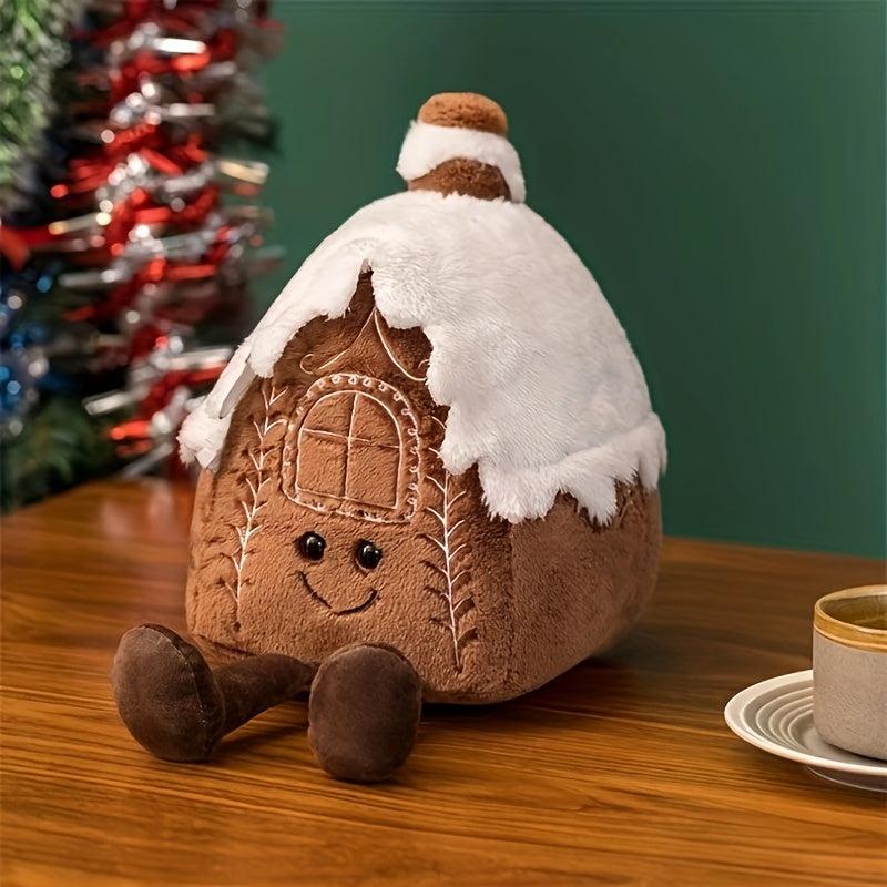 Gingerbread Man Snow House Christmas Plush Toy Gift