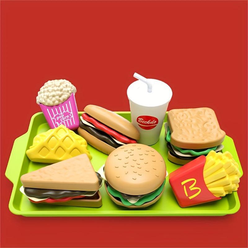 DIY Fast Food Sandwich French Pretend Play Hamburger Dog Toy