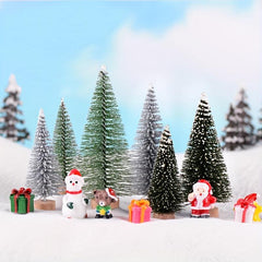 8pcs Mini Pine Needle Christmas Tree PVC Ornaments
