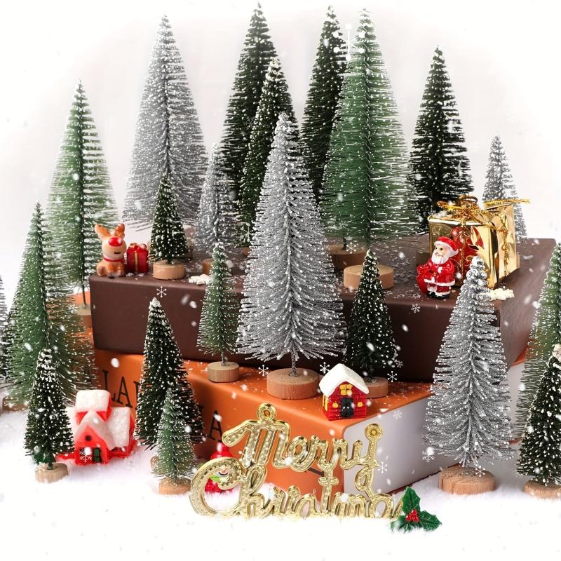 8pcs Mini Pine Needle Christmas Tree PVC Ornaments