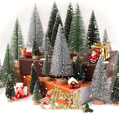 8pcs Mini Pine Needle Christmas Tree PVC Ornaments