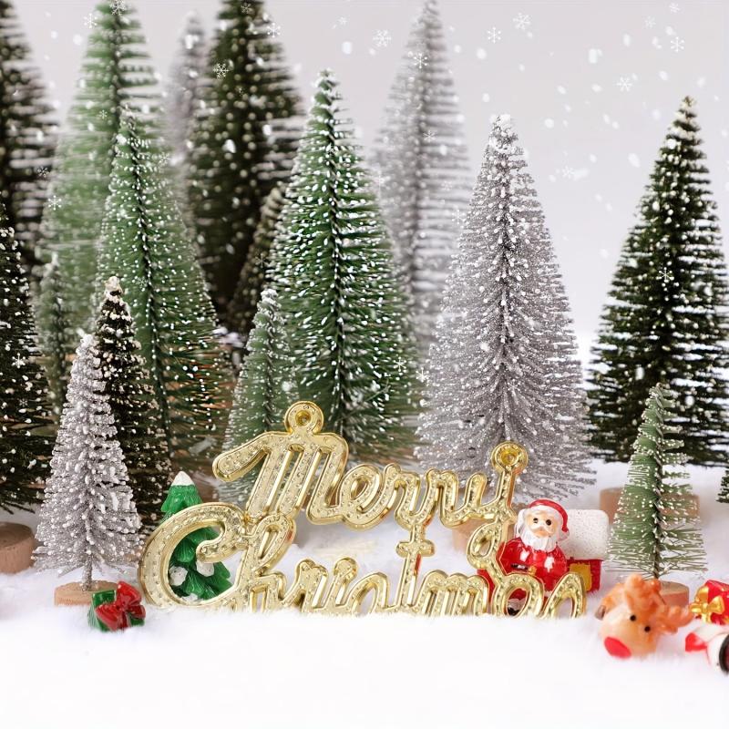 8pcs Mini Pine Needle Christmas Tree PVC Ornaments