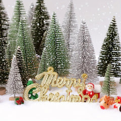 8pcs Mini Pine Needle Christmas Tree PVC Ornaments
