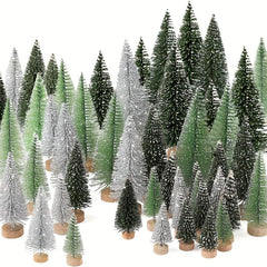 8pcs Mini Pine Needle Christmas Tree PVC Ornaments