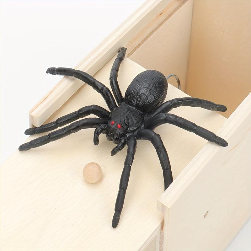 Scary Wooden Box Spider Prank Halloween Toy