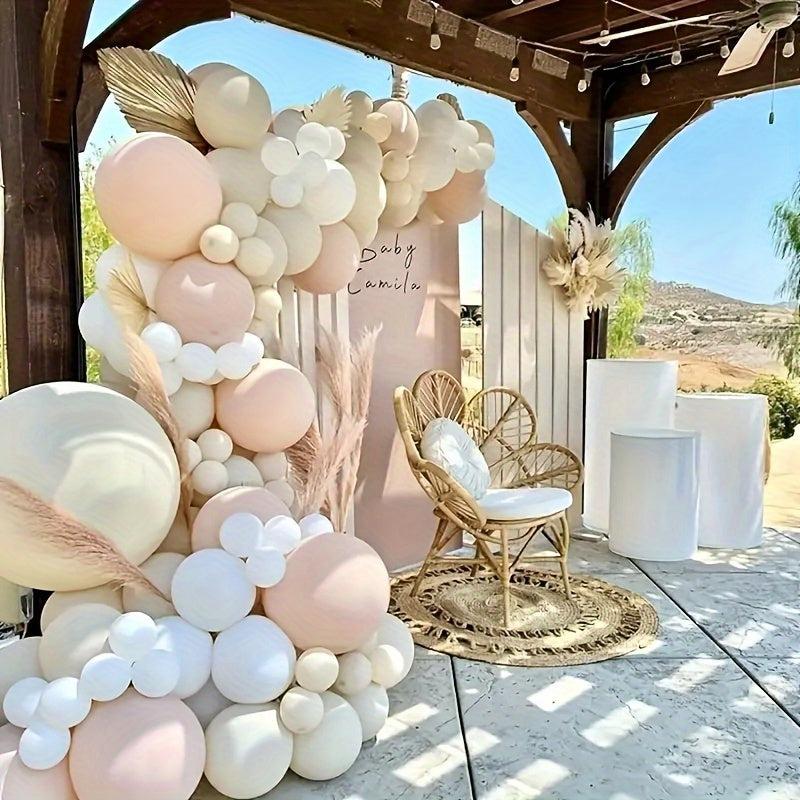 Cream & Beige Balloon Wreath Kit for Wedding & Party Decor