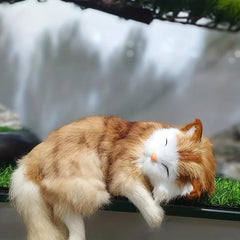 Real Leather Orange Tabby Cat Plush
