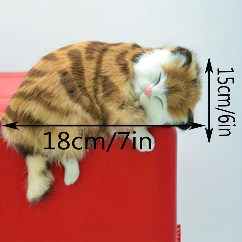 Real Leather Orange Tabby Cat Plush