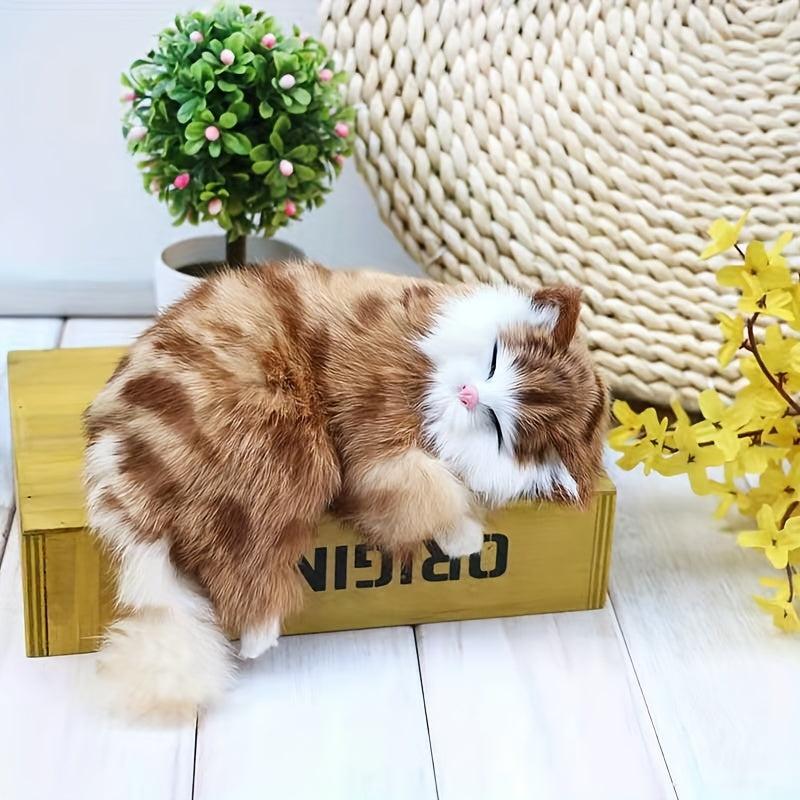 Real Leather Orange Tabby Cat Plush