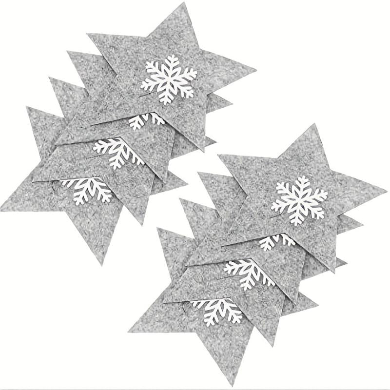 4pcs Christmas Tableware Holder Star Silverware Pockets
