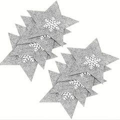 4pcs Christmas Tableware Holder Star Silverware Pockets