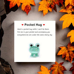 Pocket Hug Resin Animal Decoration with Encouraging Greeting Card