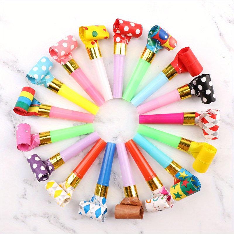 10pcs Random Blowouts Noisemakers Funny Party Blow Horns Birthday Party
