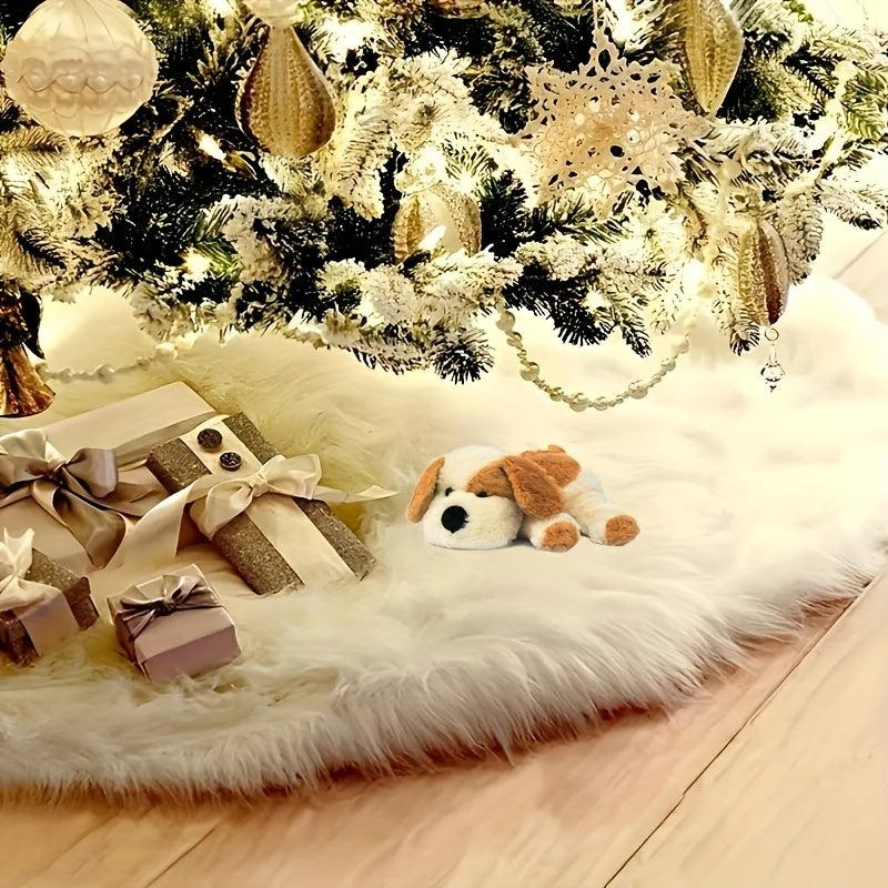 1pc Plush Christmas Tree Skirt Decoration