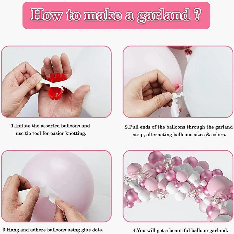 Pastel Pink Balloons Arch Garland Kit for Girl Shower Birthday Wedding