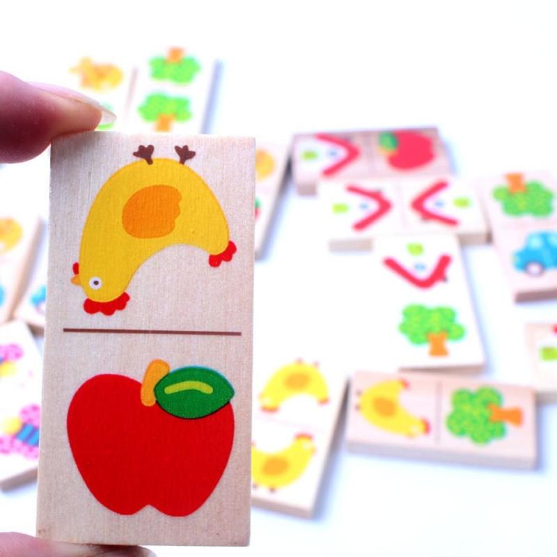 Fruit Domino Puzzle Blocks Logical Thinking Training Jigsaw
