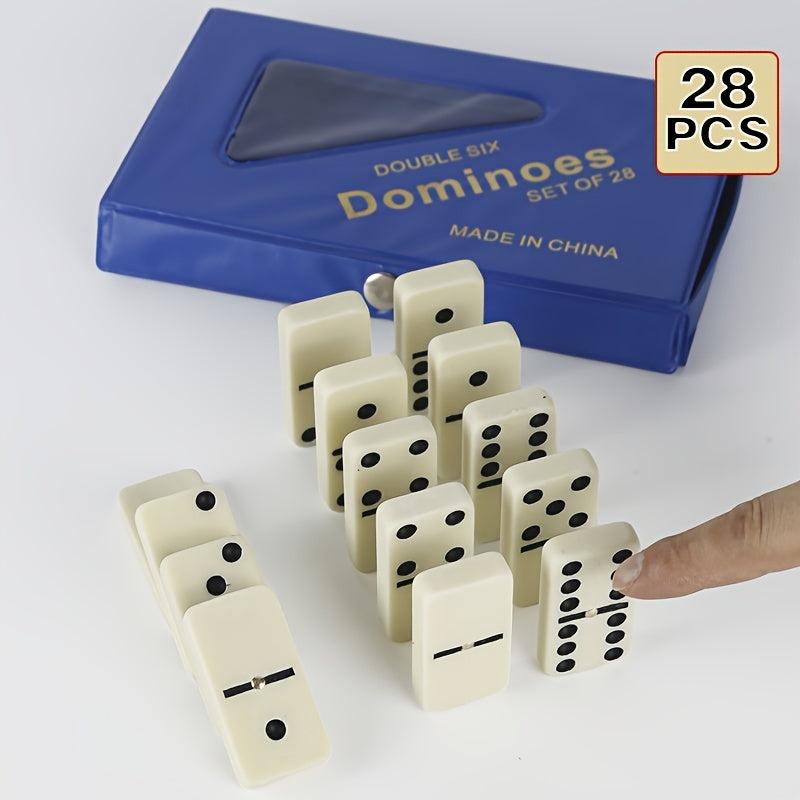 28pcs Dominoes Card Chess Board Game Toys PVC Storage Box