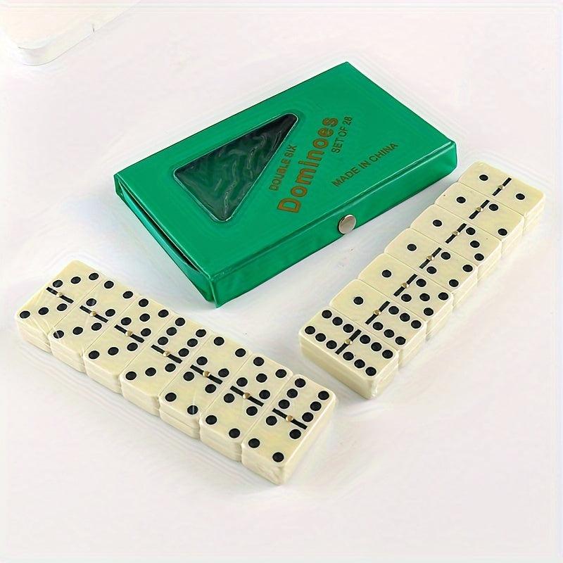 28pcs Dominoes Card Chess Board Game Toys PVC Storage Box