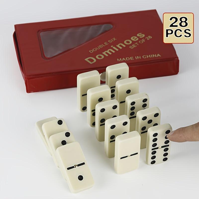 28pcs Dominoes Card Chess Board Game Toys PVC Storage Box