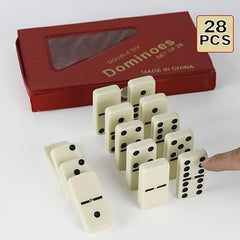 28pcs Dominoes Card Chess Board Game Toys PVC Storage Box