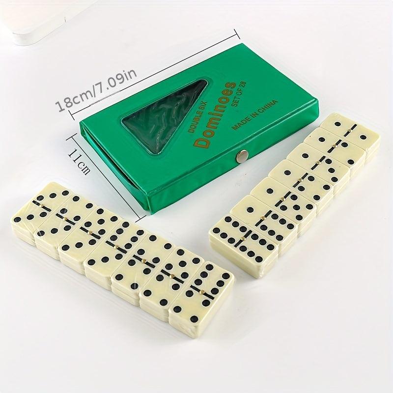 28pcs Dominoes Card Chess Board Game Toys PVC Storage Box