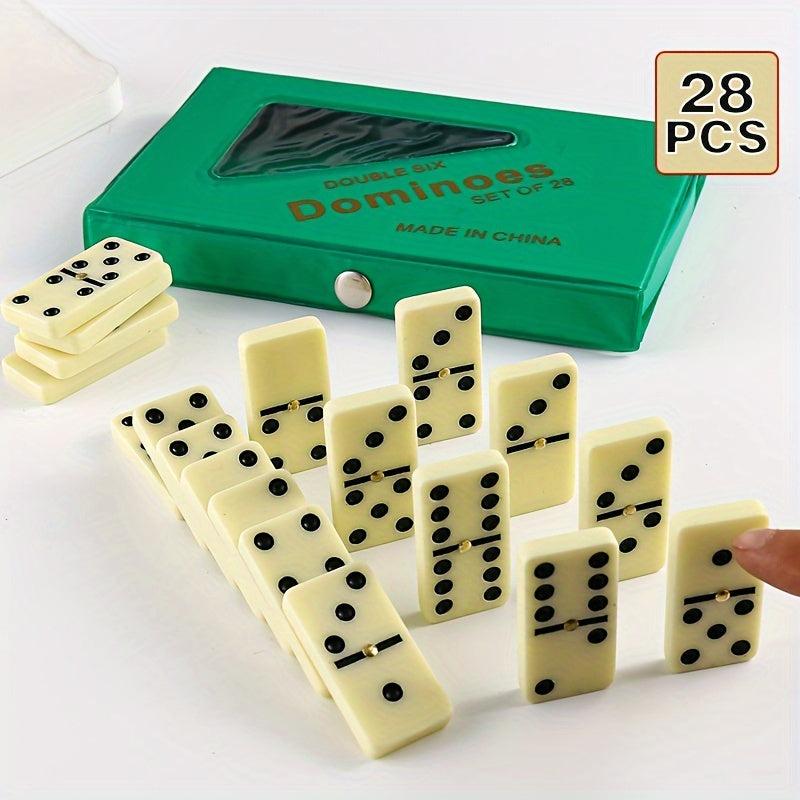 28pcs Dominoes Card Chess Board Game Toys PVC Storage Box