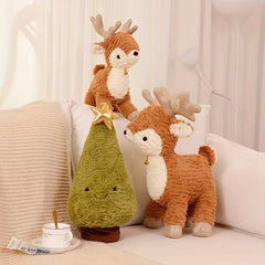 Christmas Elk Plush Doll Funny Decor Indoor Ornaments
