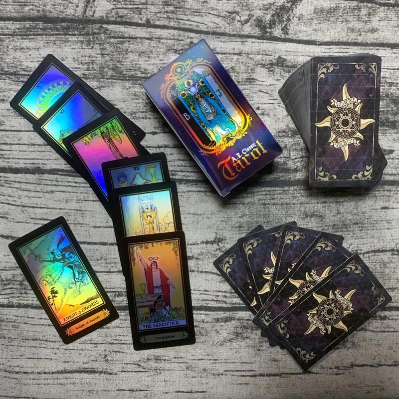 78pcs Laser Tarot Cards Set English Edition