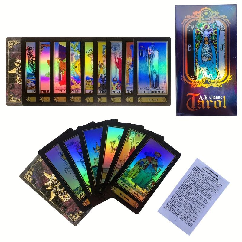 78pcs Laser Tarot Cards Set English Edition