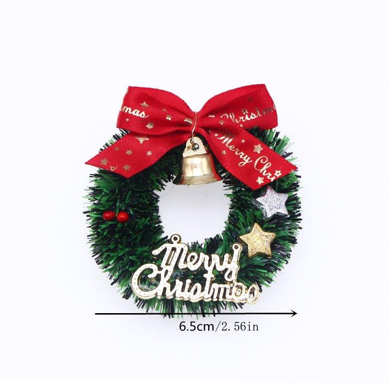 1/12 Dollhouse Christmas Wreath with Bell Bow Rattan Circle Scene