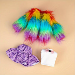 Winter Fur Vest Coat Dress Outfit For 11 Inch Dolls