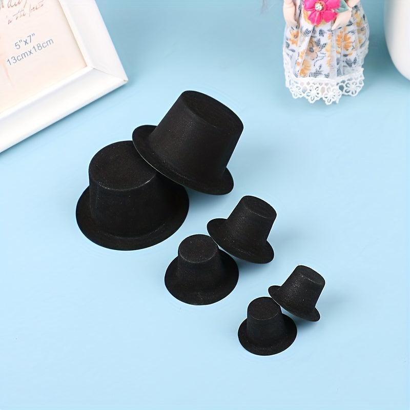 10pcs Dollhouse Flocked Hat Model DIY Accessories