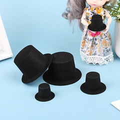 10pcs Dollhouse Flocked Hat Model DIY Accessories