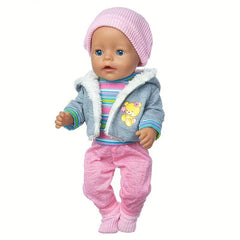 17-Inch Doll Clothes with Hats and Socks, Doll Clothing Set
