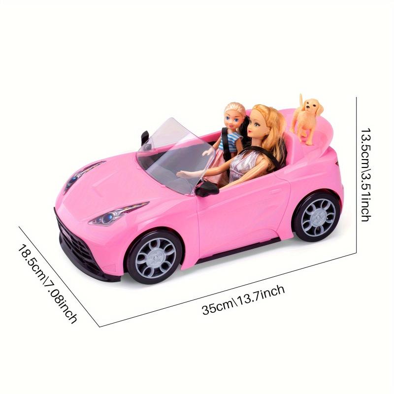 4pcs Doll Toys Cars 2 Seater Convertible Princess Doll Sports Car