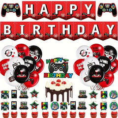 25pcs Green Red Game Birthday Party Decoration Set