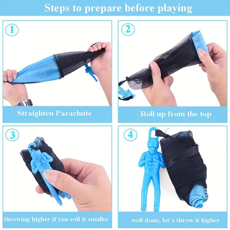 4pcs Parachute Toys Outdoor Flying Toys Parachute Jumping