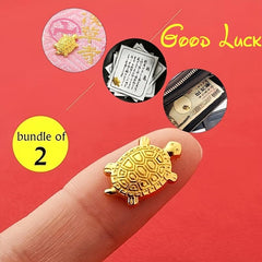 Golden Turtle Tabletop Ornament for Wealth and Good Fortune