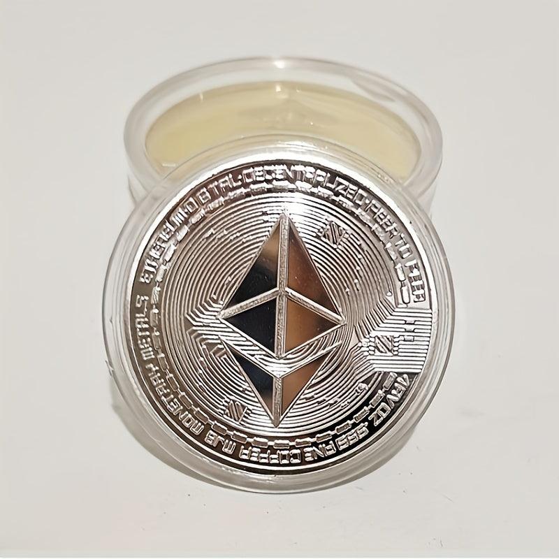 1pc ETH Tabloid Coins Faux Golden Blockchain Digital Currency Bit B Coins Toy