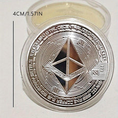 1pc ETH Tabloid Coins Faux Golden Blockchain Digital Currency Bit B Coins Toy