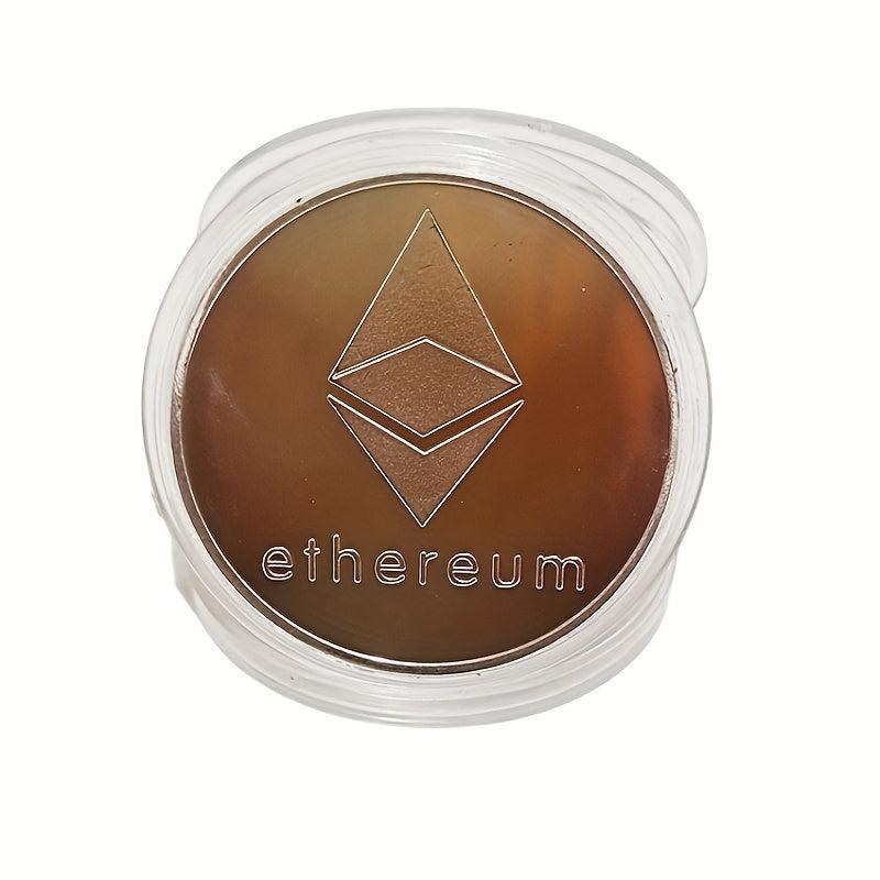 1pc ETH Tabloid Coins Faux Golden Blockchain Digital Currency Bit B Coins Toy