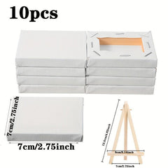 10pcs Mini Stretched Art Board Set Canvas Acrylic Paint