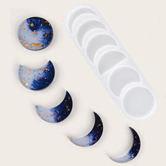 Mirror Crystal Epoxy Moon Mold for Home Decoration