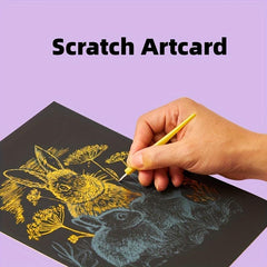Kids Golden Scratch Paper Art Set Halloween Christmas Gift