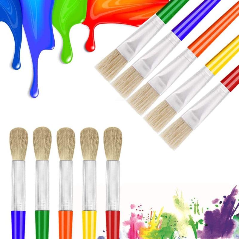 4pcs Kids Paint Brushes Toddler Large Round Flat Preschool Washable Acrylic