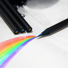 4pcs Cute 7 Rainbow Pencils for Art School Supplies