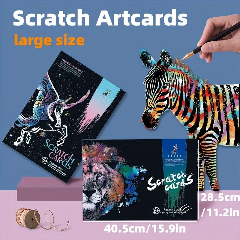2pcs Scratch Art For Kids Rainbow Scratch Paper Drawing Kit