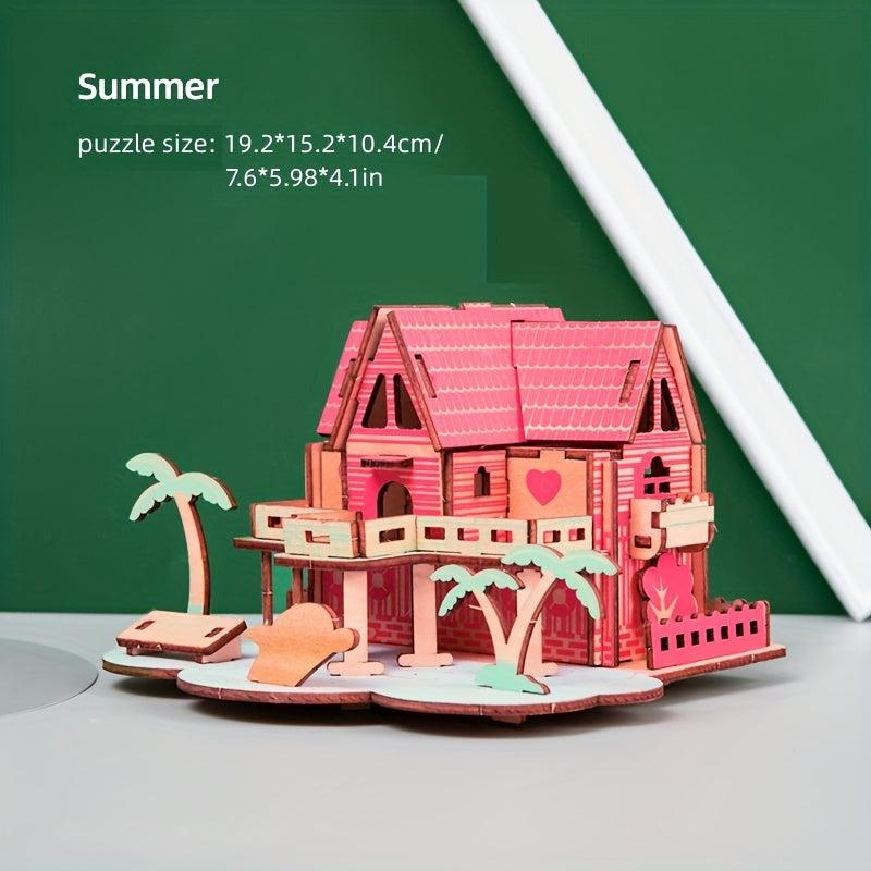 3D DIY Wooden Puzzle Model Mechanical Toy Building Game Desktop Ornaments