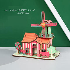 3D DIY Wooden Puzzle Model Mechanical Toy Building Game Desktop Ornaments