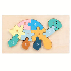 3D Wooden Jigsaw Puzzle Educational Toy Board for Toddlers Hand Scratching